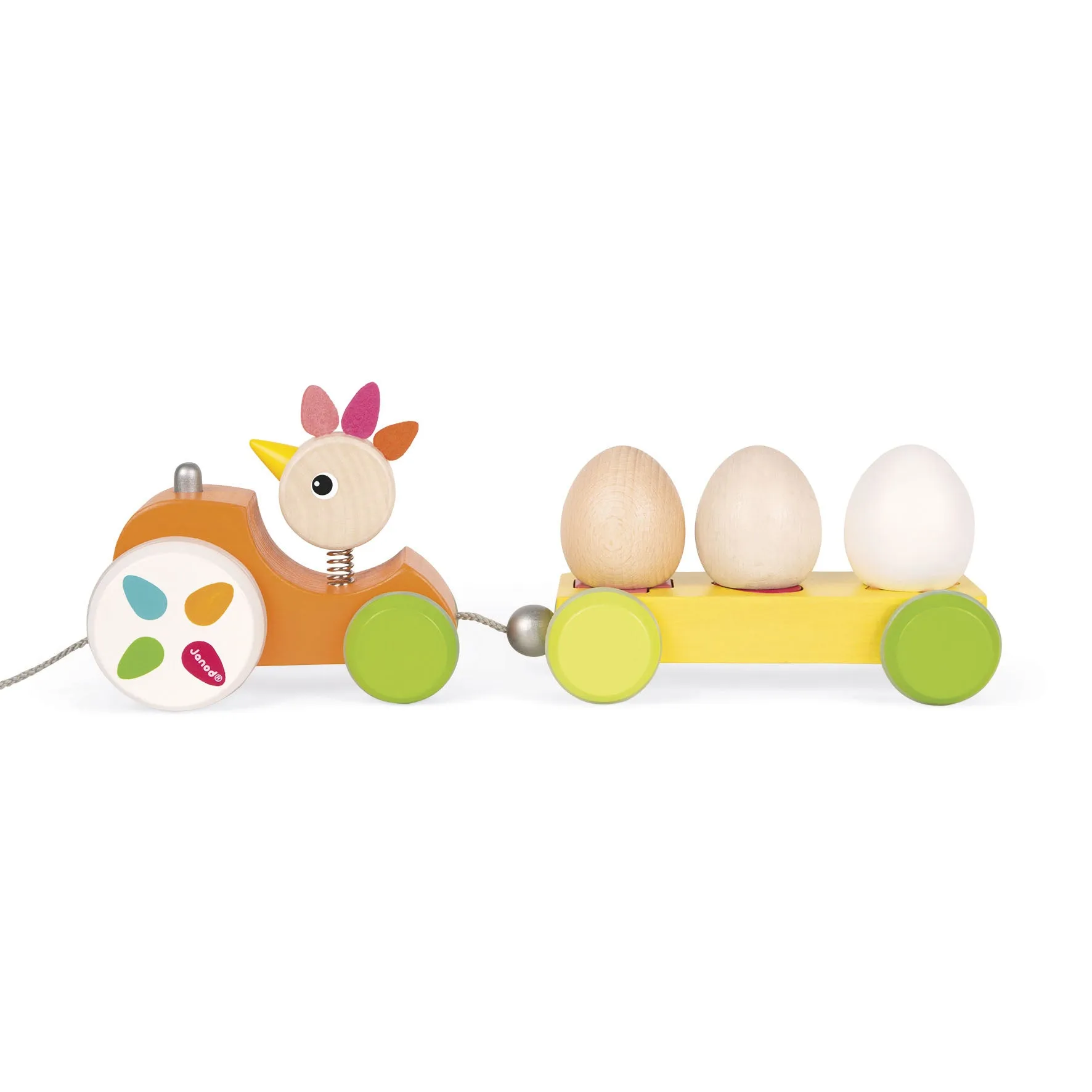 Janod Zigolos Pull Along Tractor Hen