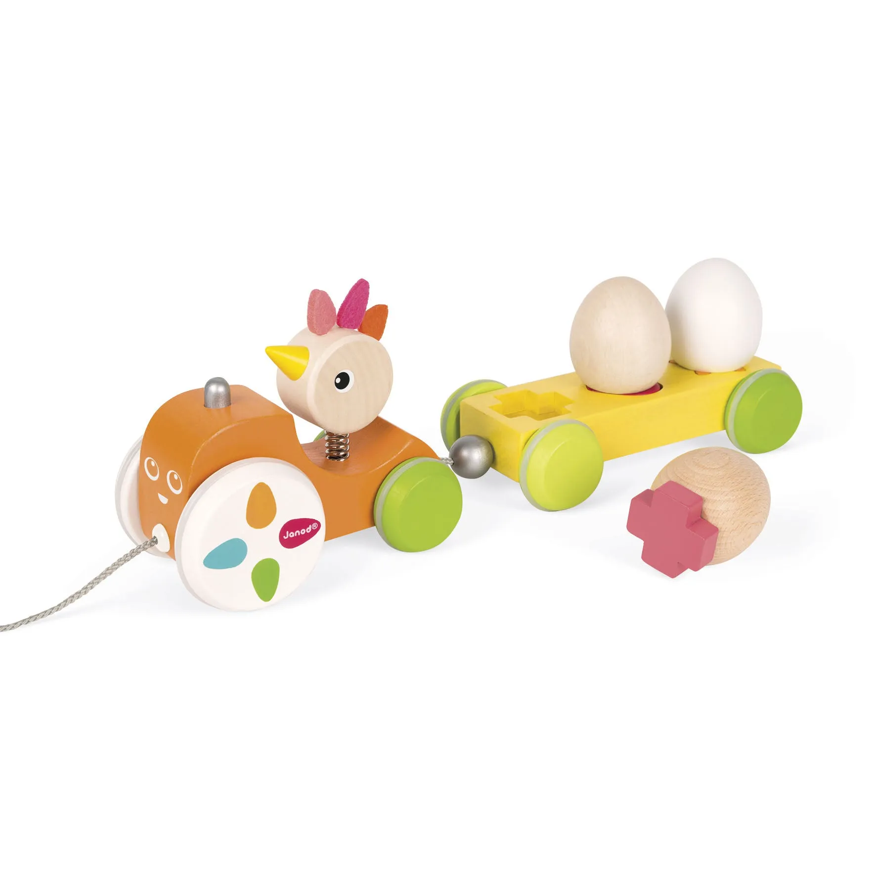 Janod Zigolos Pull Along Tractor Hen