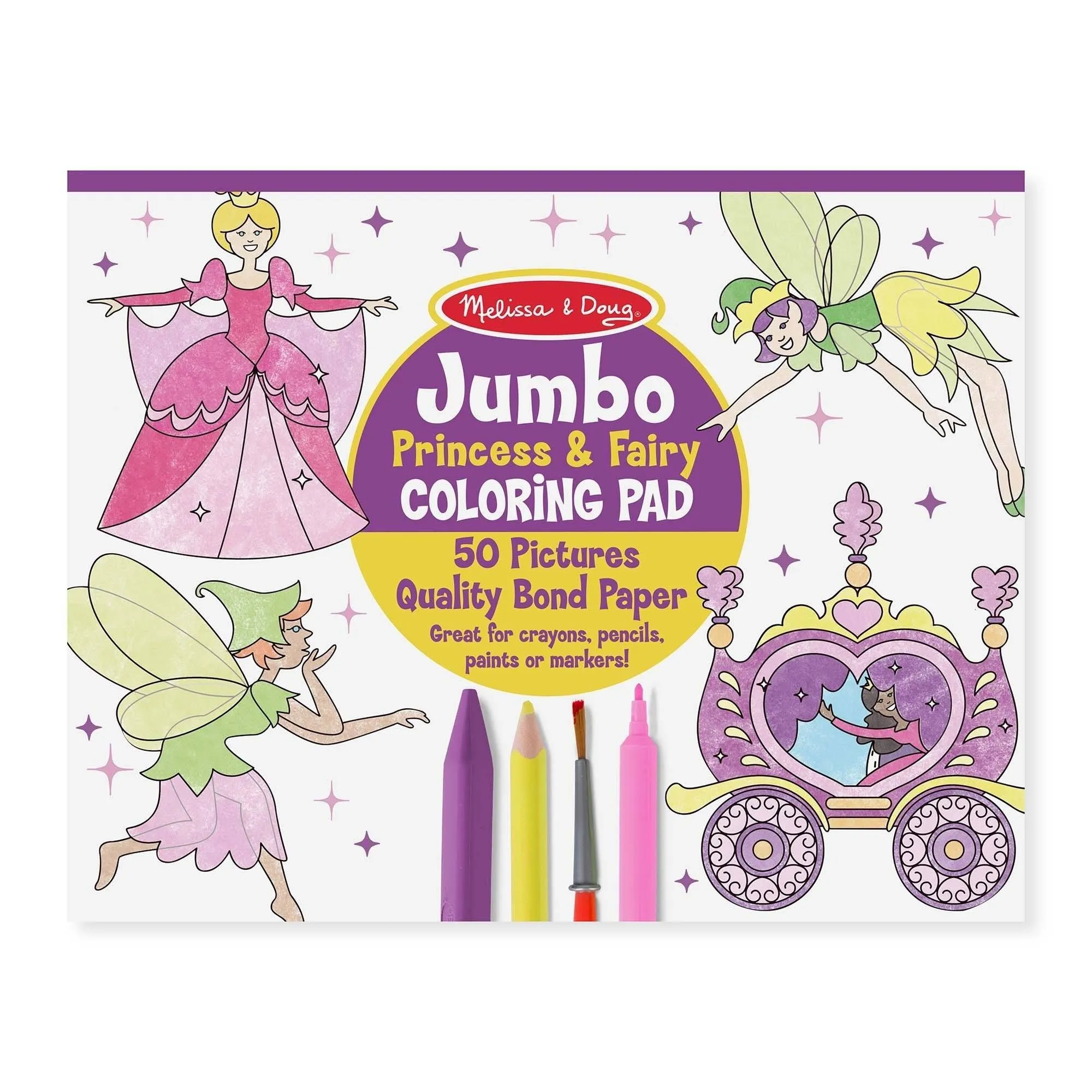 Melissa & Doug 14263 Jumbo Colouring Pad - Princess & Fairy