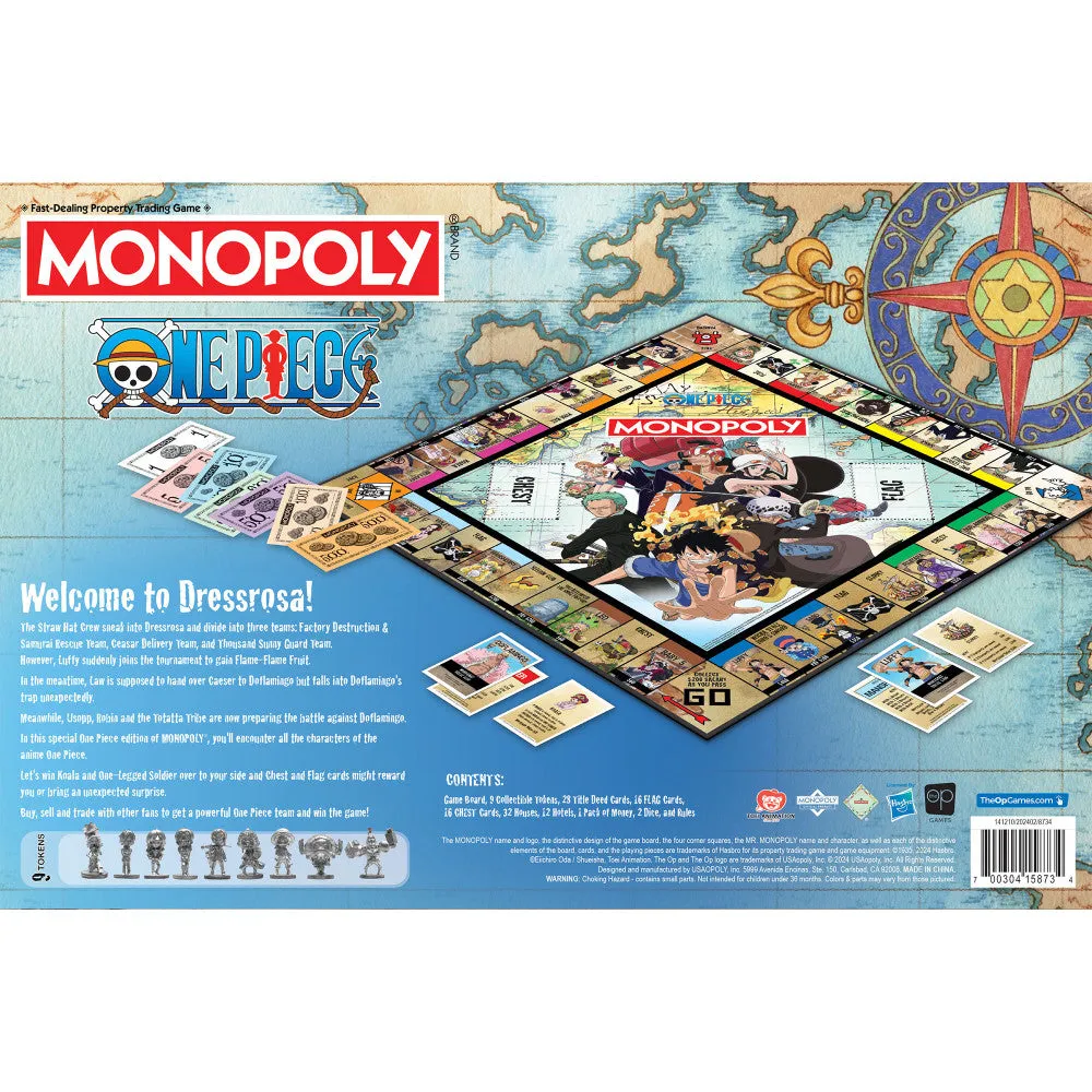 MONOPOLY One Piece Dressrosa Edition - Collectible Board Game, Ages 8 