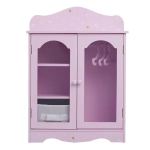 Teamson USA Twinkle Stars Princess 18-inch Doll Fancy Closet with 3 Hangers