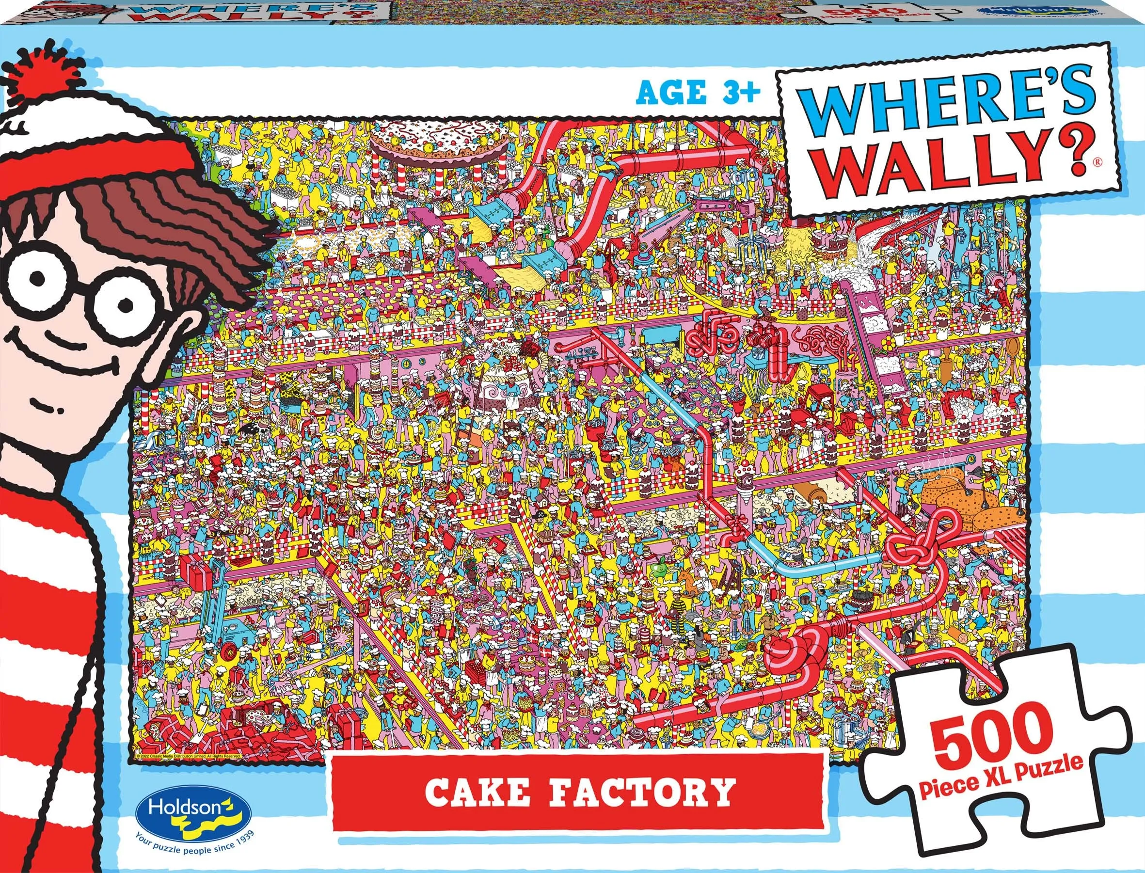 WHERE'S WALLY 500 PIECE XL PUZZLE CAKE FACTORY