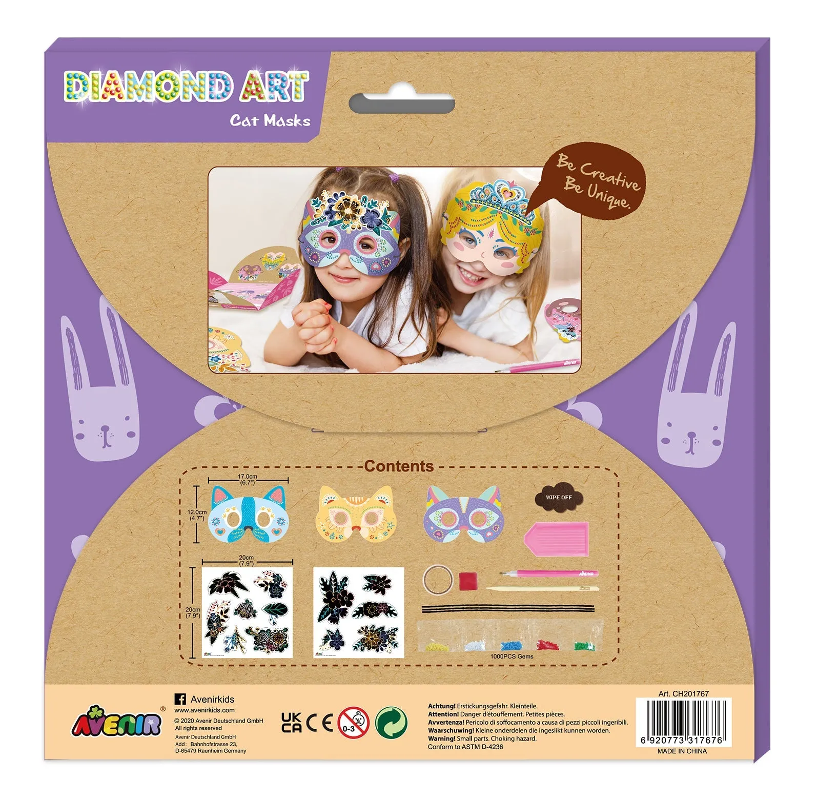 Avenir Diamond Art Cat Masks