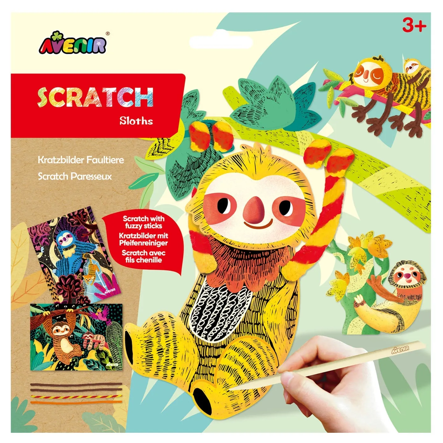 Avenir Scratch Art Fuzzy Sloths