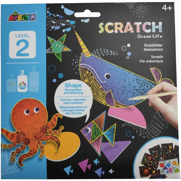 Avenir Scratch Art Level 2 Shapes Ocean Life