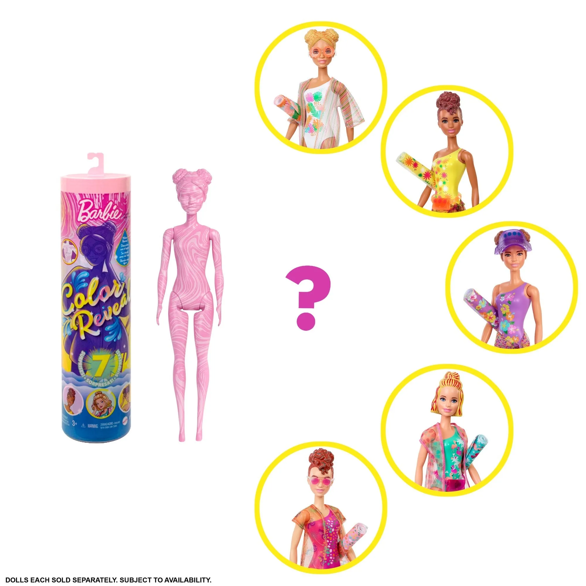 Barbie Colour Reveal Doll Pale Pink Tube