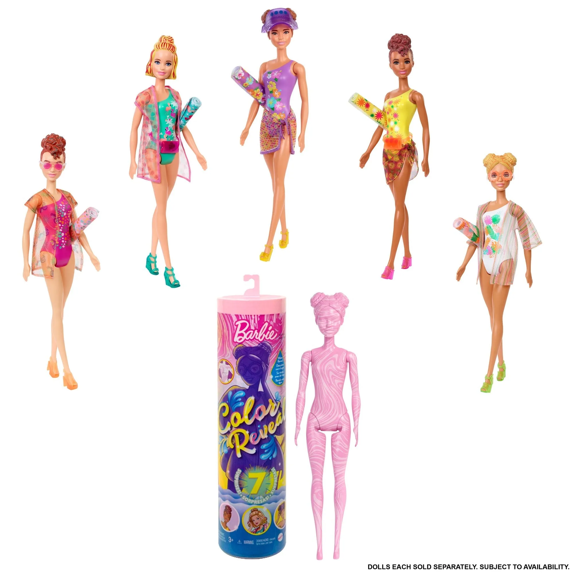 Barbie Colour Reveal Doll Pale Pink Tube