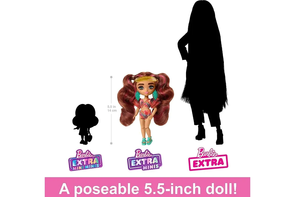 Barbie Extra Minis Doll Fly Pink Flower Skirt