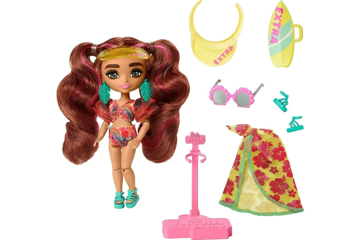 Barbie Extra Minis Doll Fly Pink Flower Skirt
