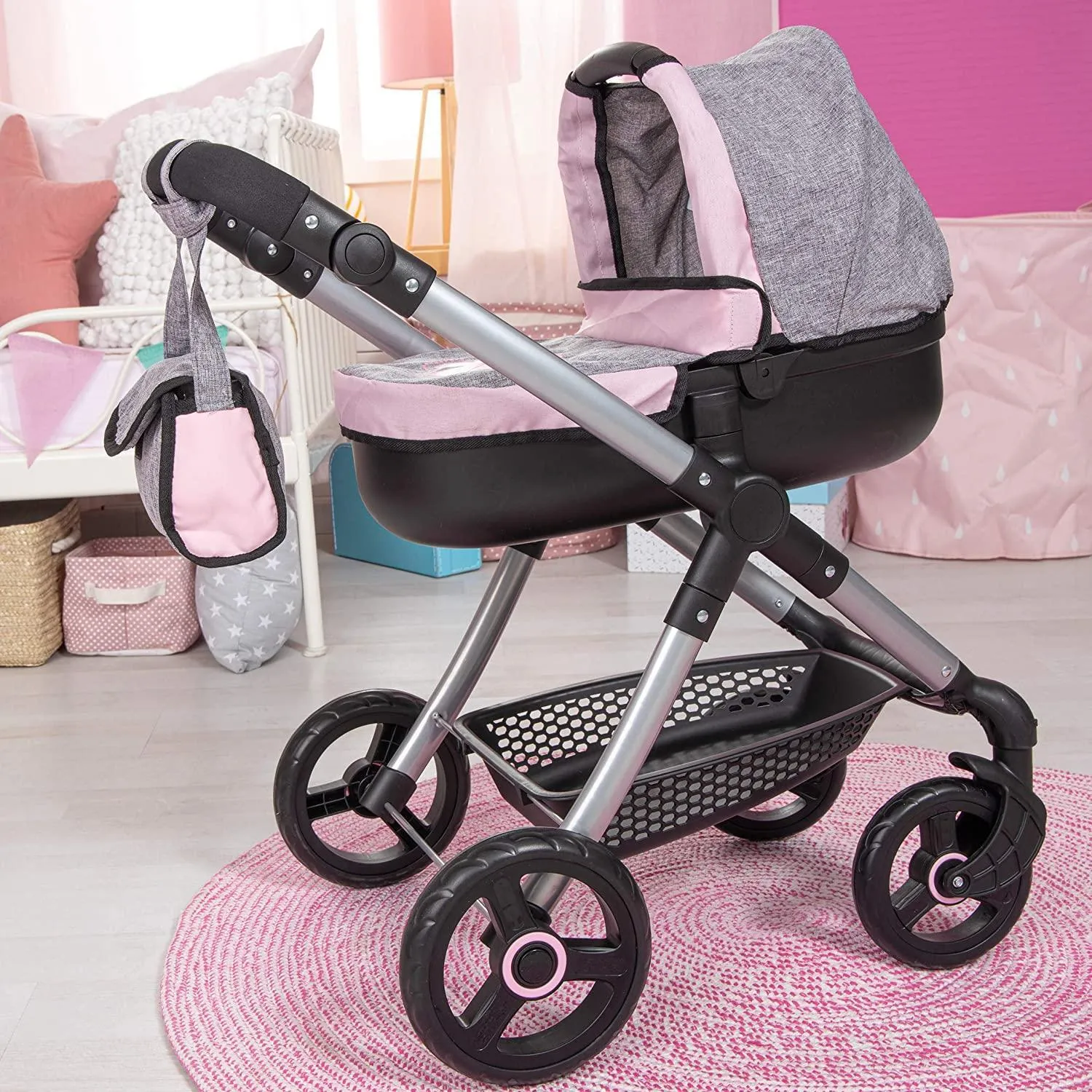 Bayer Design Doll's Pram Style with Attachable Doll Bag