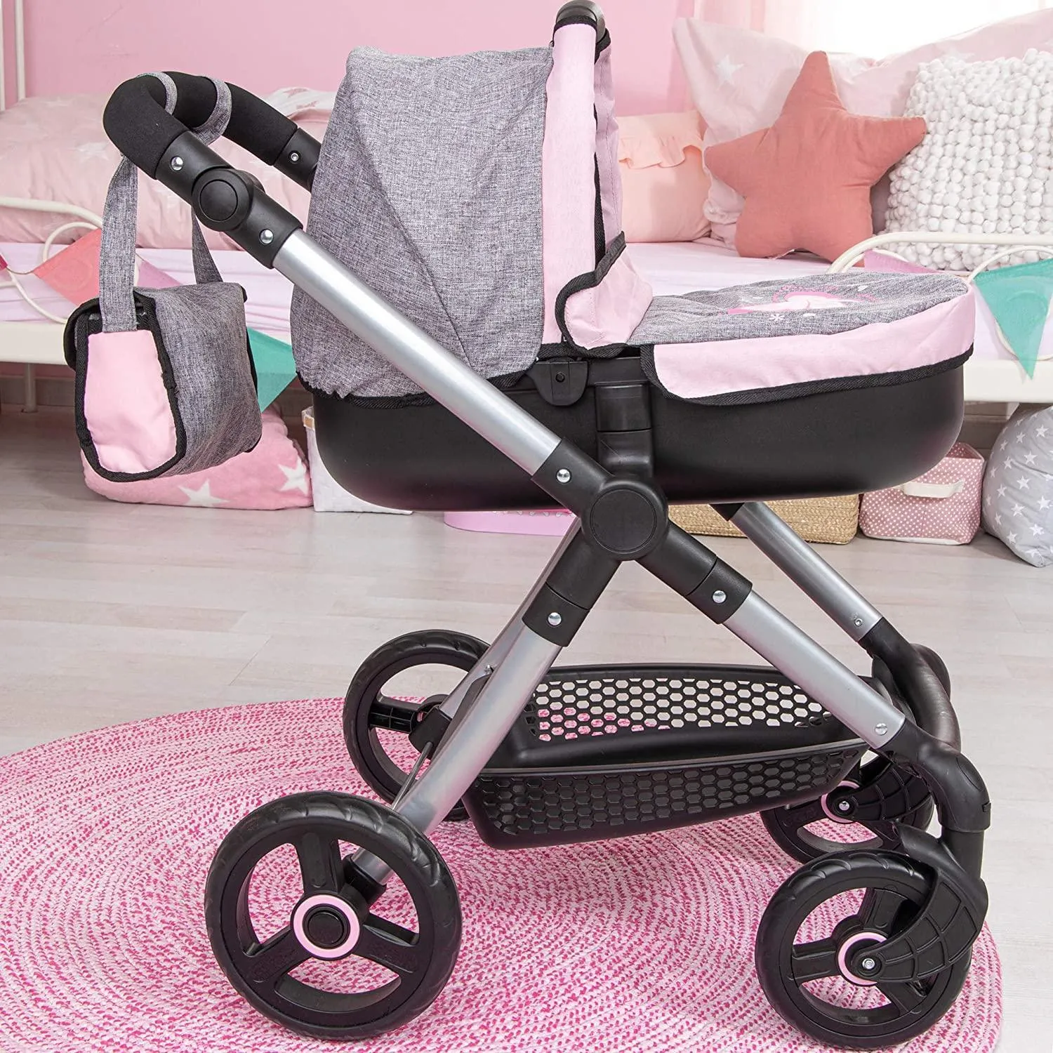 Bayer Design Doll's Pram Style with Attachable Doll Bag