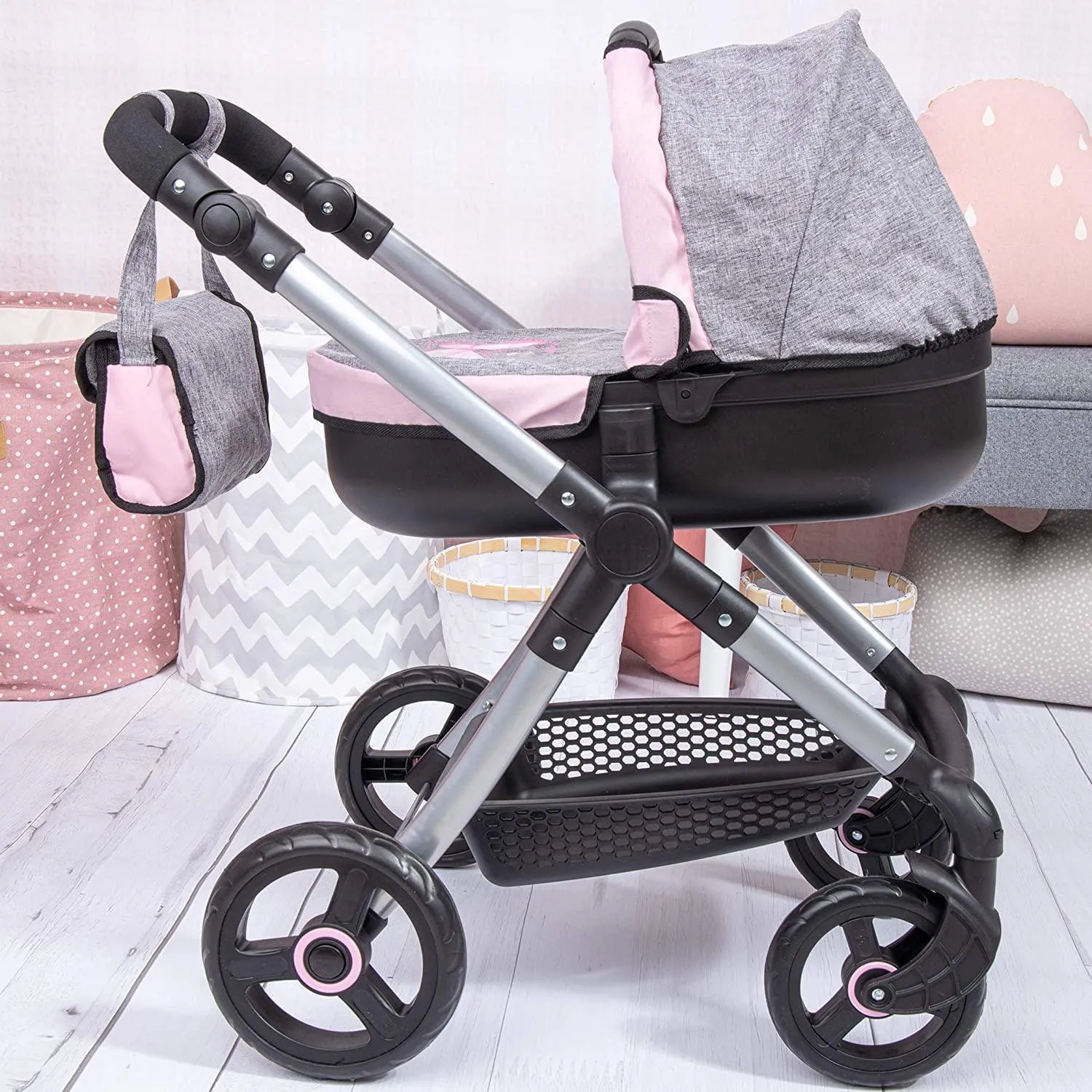 Bayer Design Doll's Pram Style with Attachable Doll Bag