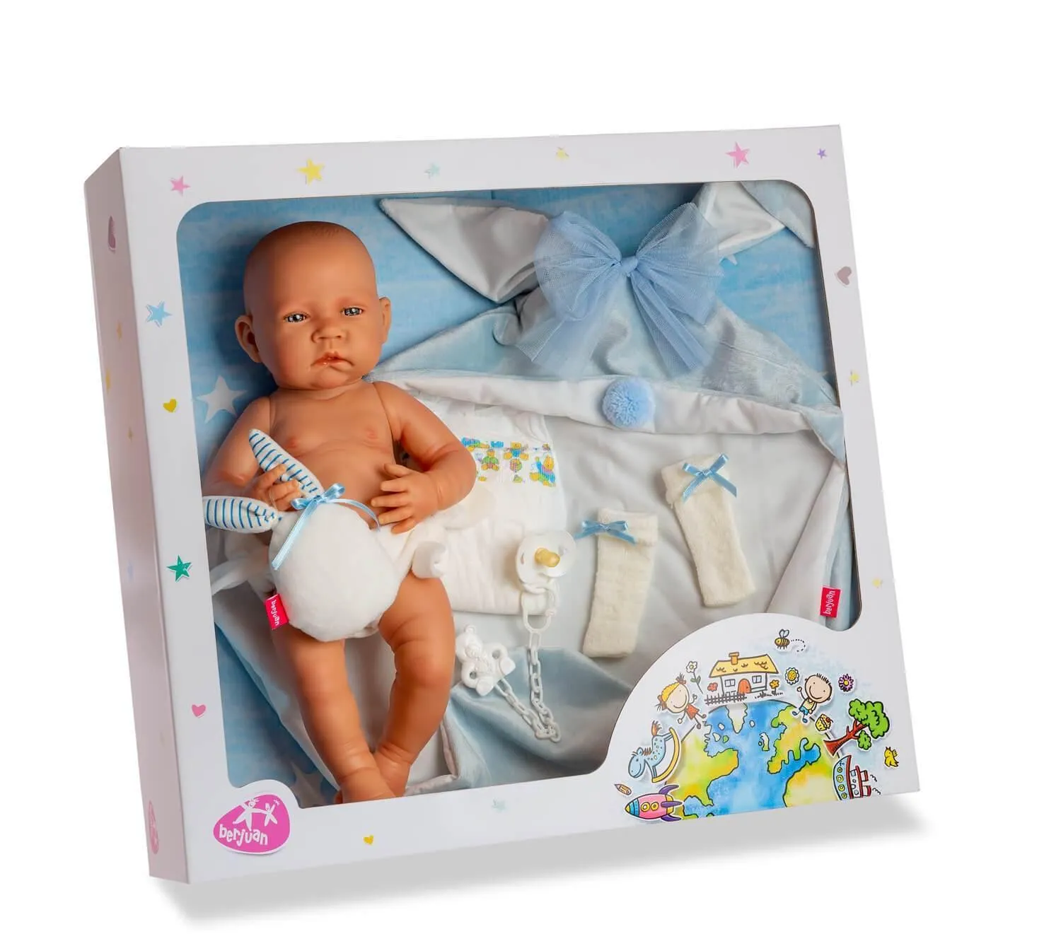 Berjuan New Born Doll 34cm Gift Set - Pink or Blue