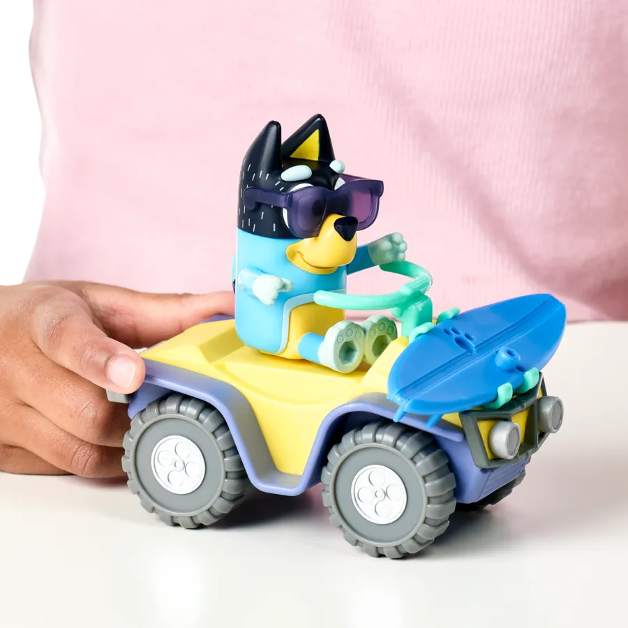 Bluey Series 9 Vehicle And Figure - Bluey Beach Quad With Bandit