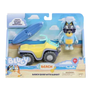 Bluey Series 9 Vehicle And Figure - Bluey Beach Quad With Bandit