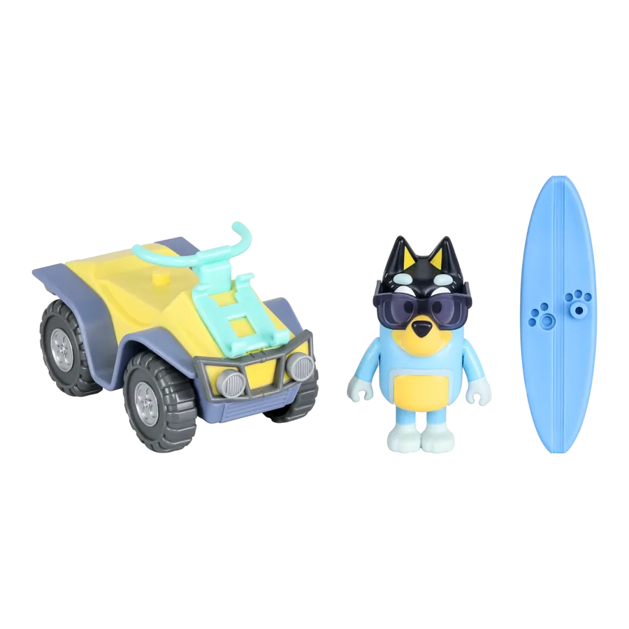 Bluey Series 9 Vehicle And Figure - Bluey Beach Quad With Bandit