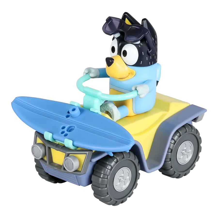 Bluey Series 9 Vehicle And Figure - Bluey Beach Quad With Bandit