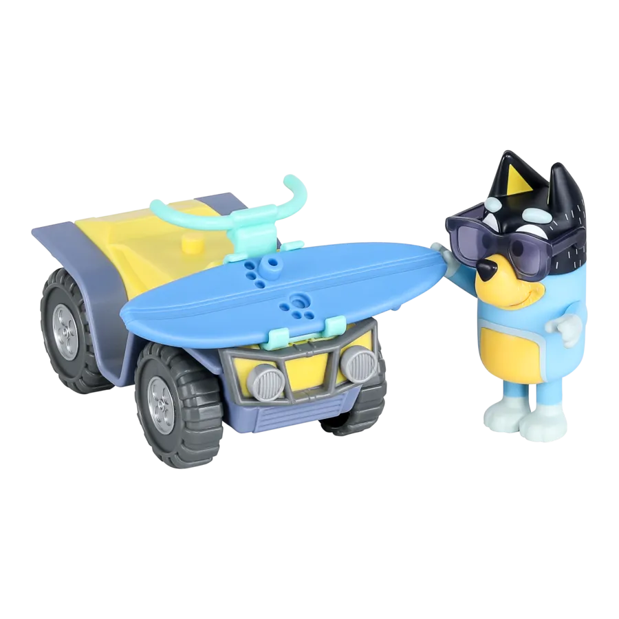 Bluey Series 9 Vehicle And Figure - Bluey Beach Quad With Bandit