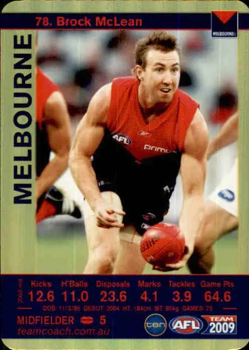 Brock McLean, Gold, 2009 Teamcoach AFL