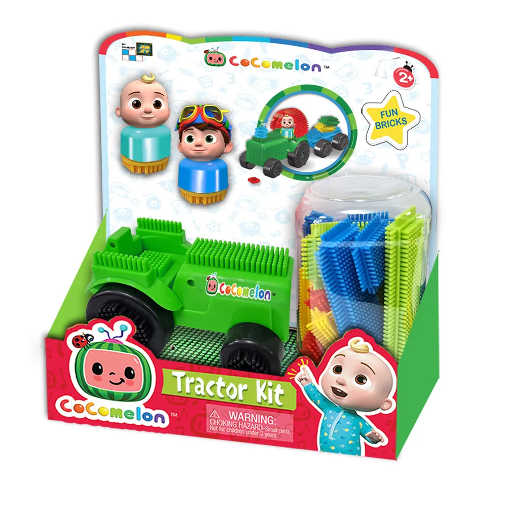 COCOMELON FUN BRICKS TRACTOR SET
