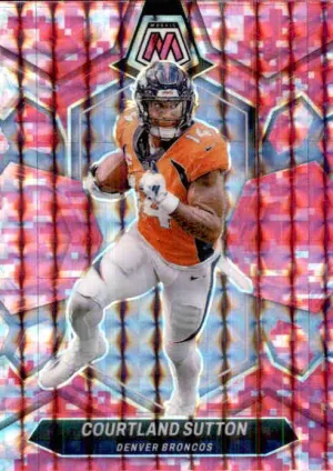 Courtland Sutton, Pink Prizm, 2024 Panini Mosaic Football NFL