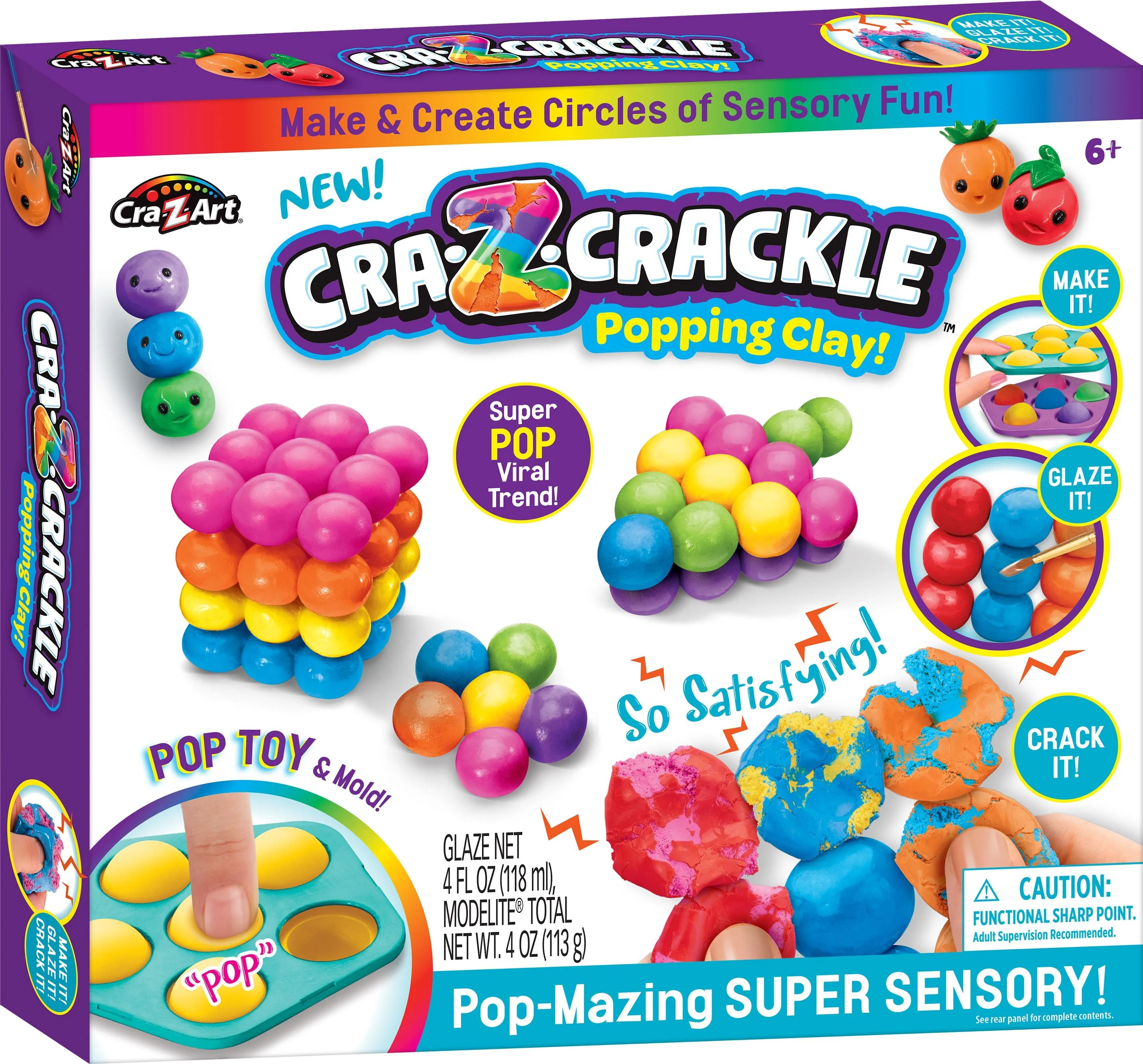 Cra-Z-Art Cra-Z-Crackle Popping Clay! Pop-Mazing Super Sensory!