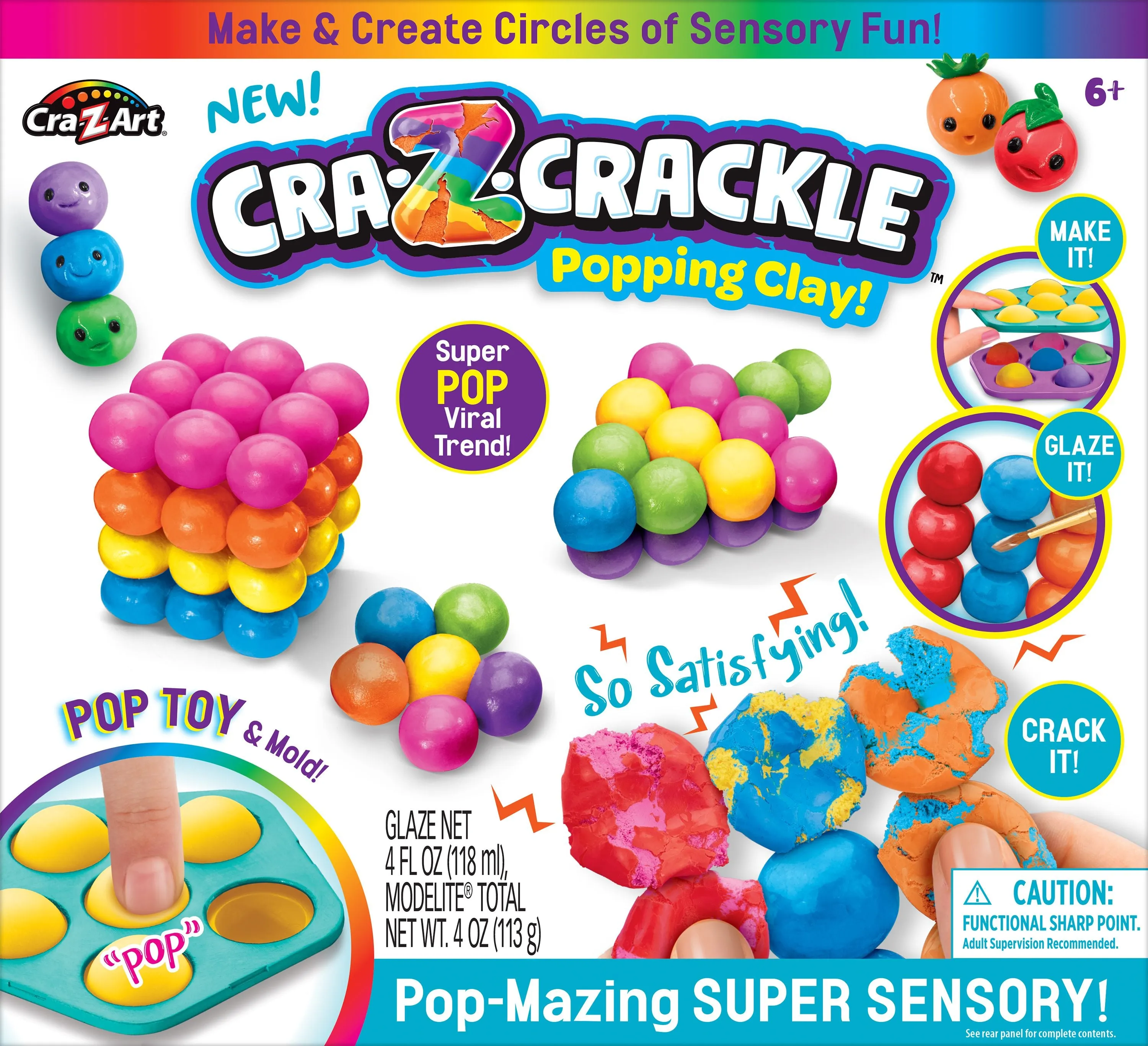 Cra-Z-Art Cra-Z-Crackle Popping Clay! Pop-Mazing Super Sensory!