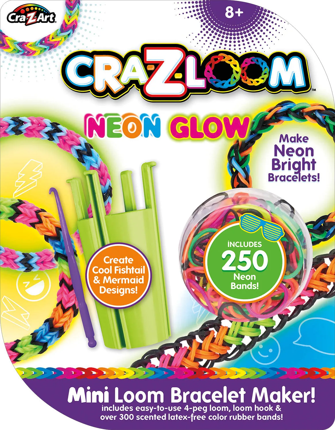 Cra-Z-Art Cra-Z-Loom Mini Loom Bracelet Maker Neon Glow