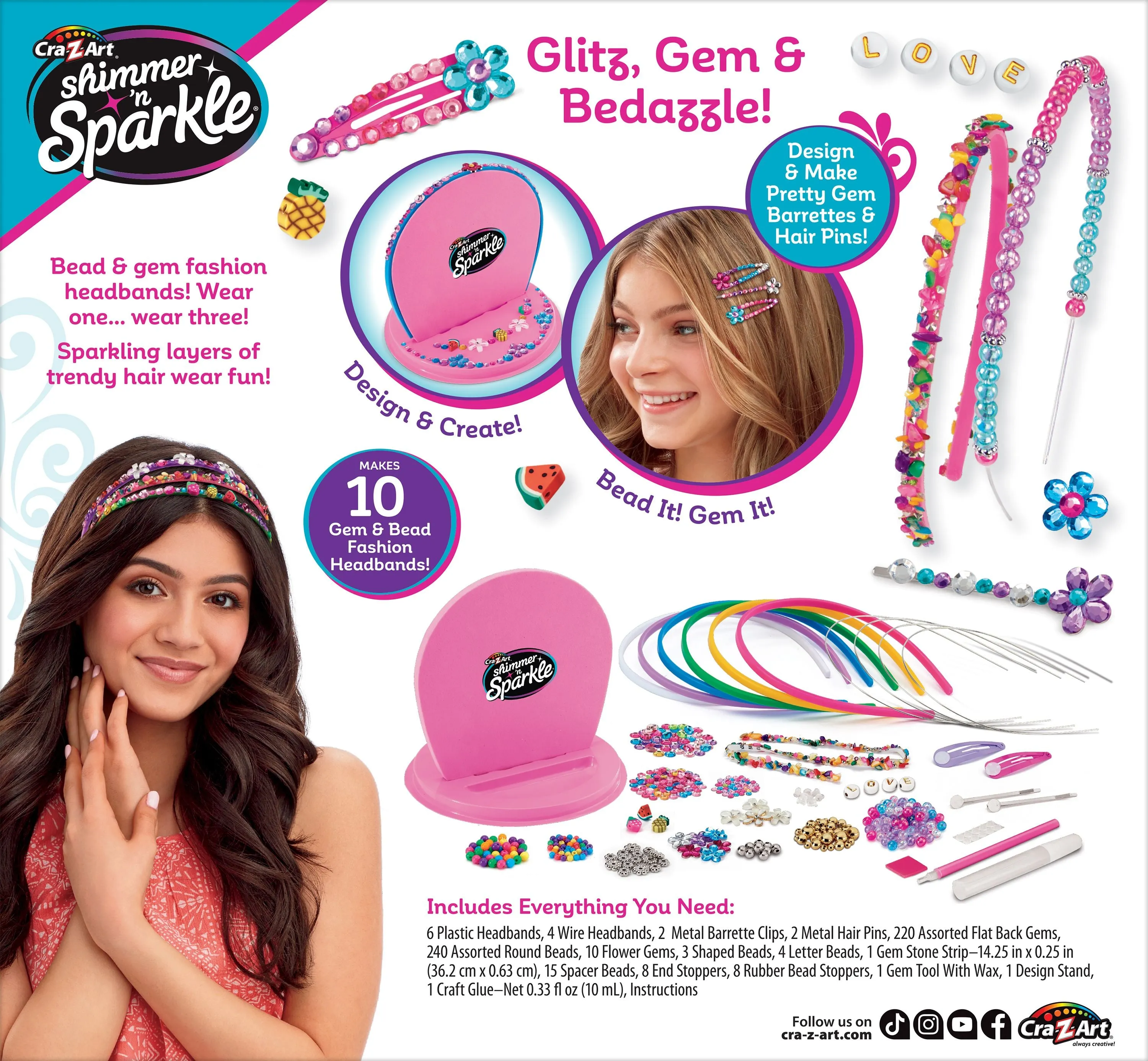 Cra-Z-Art Shimmer 'N Sparkle Sparkling Headbands & Hair Charms