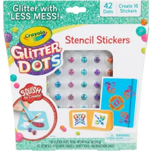 CRAYOLA GLITTER DOTS STENCIL STICKERS