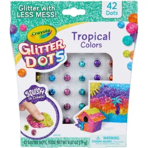 CRAYOLA GLITTER DOTS TROPICAL COLORS REFILL PACK