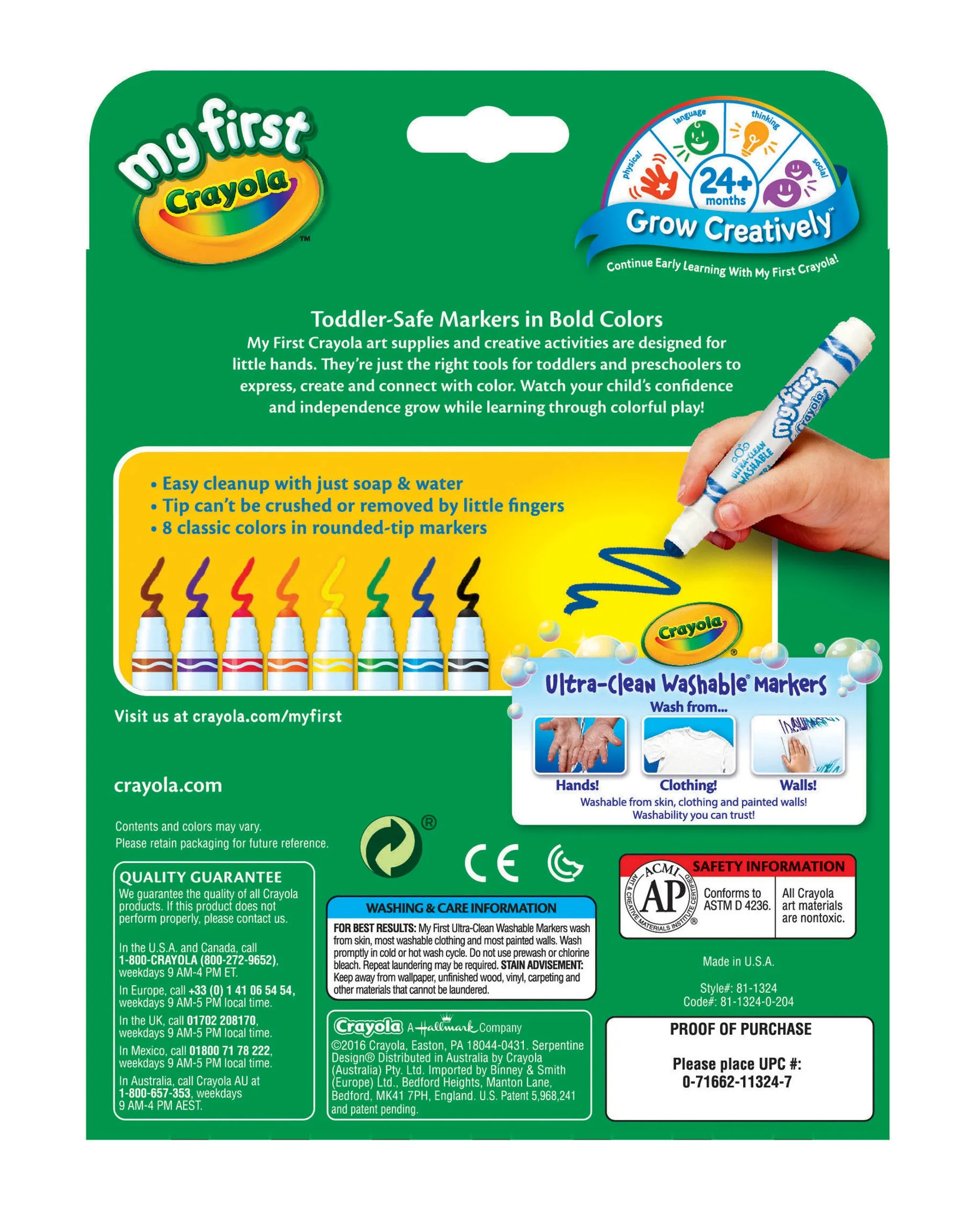Crayola My First Washable Markers 8 Pack