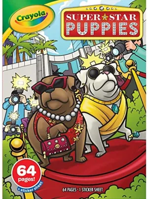 CRAYOLA SUPERSTAR PUPPIES COLORING BOOK 64 PAGES