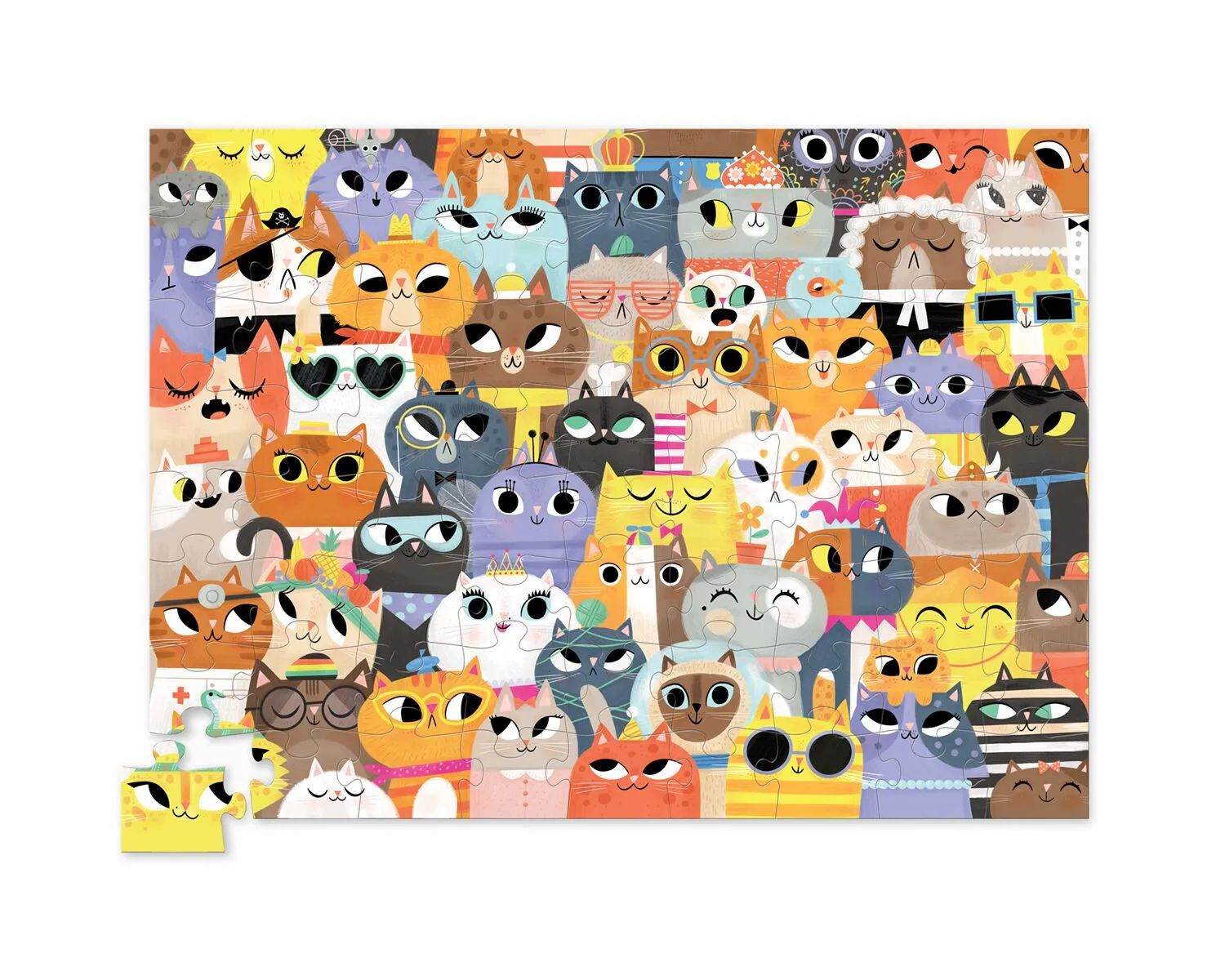 Croc Creek 72Pc Jr. Shaped Box Puzzle Lots Of Cats