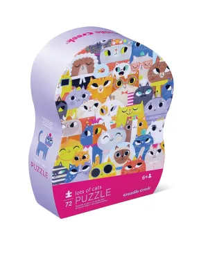 Croc Creek 72Pc Jr. Shaped Box Puzzle Lots Of Cats