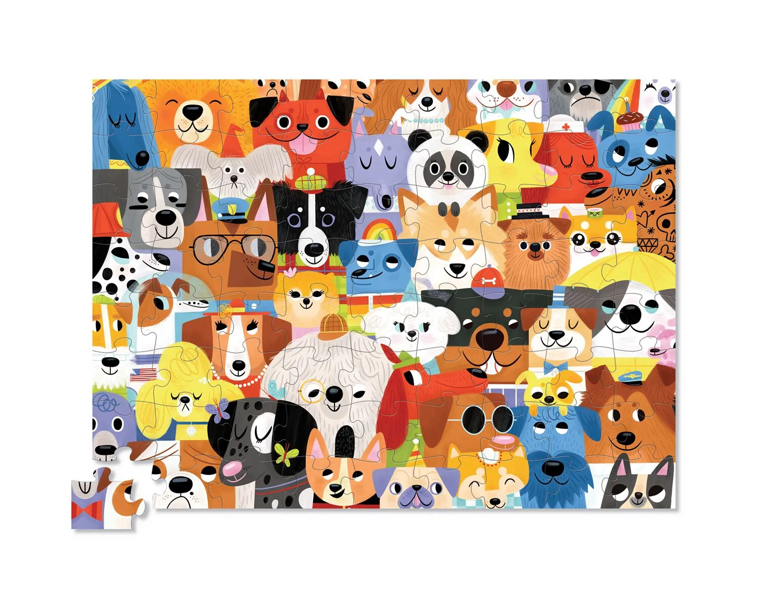 Croc Creek 72Pc Jr. Shaped Box Puzzle Lots Of Dogs