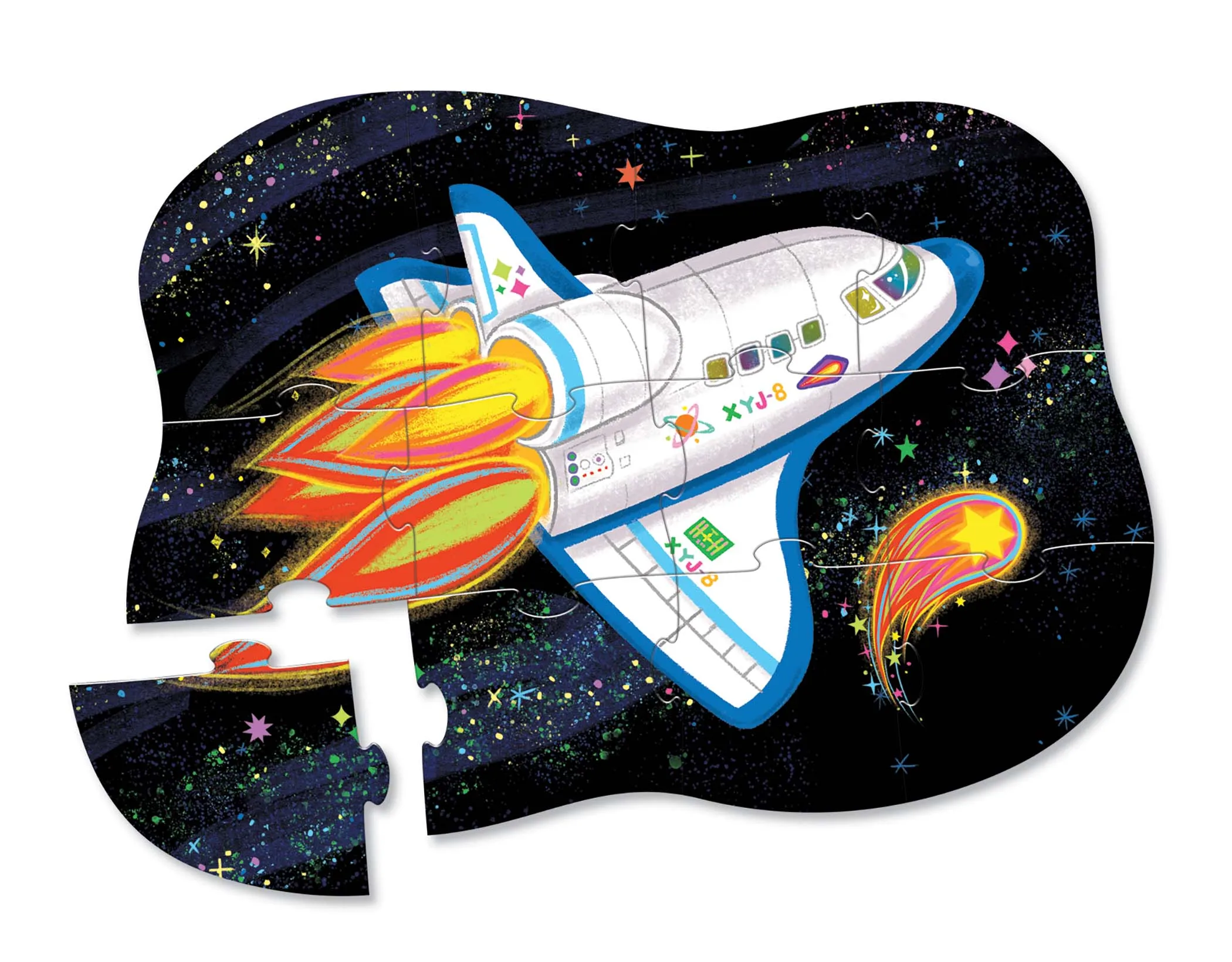 Crocodile Creek 12 Piece Mini Shaped Puzzle Blast Off! Rocket