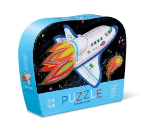 Crocodile Creek 12 Piece Mini Shaped Puzzle Blast Off! Rocket