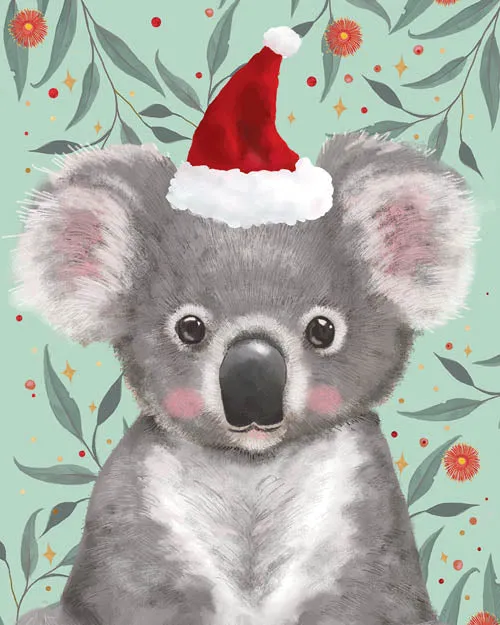 Diamond Art Christmas Koala 40cm X 50cm