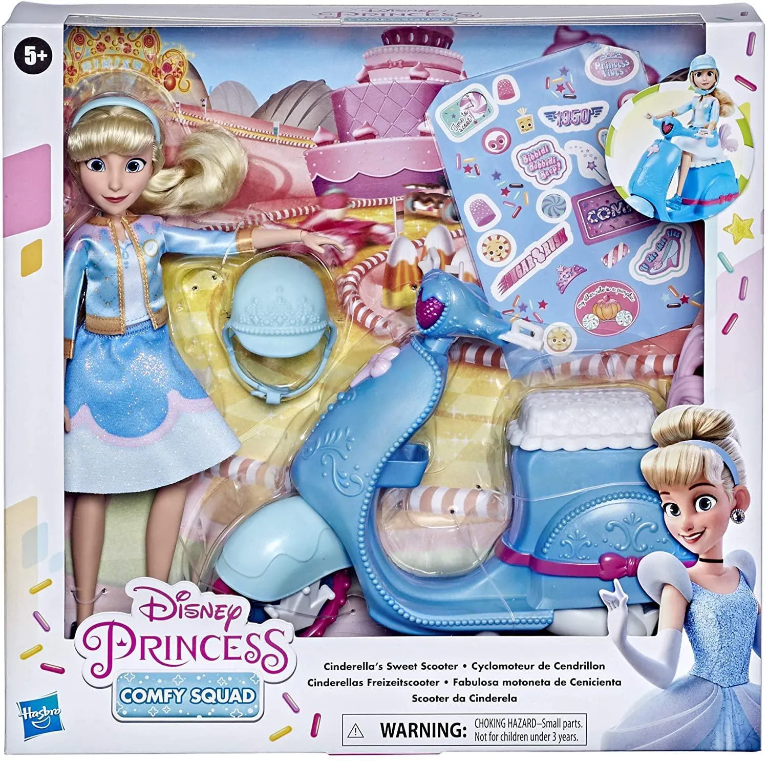 Disney Princess Comfy Squad Cinderella's Sweet Scooter, Fashion Doll