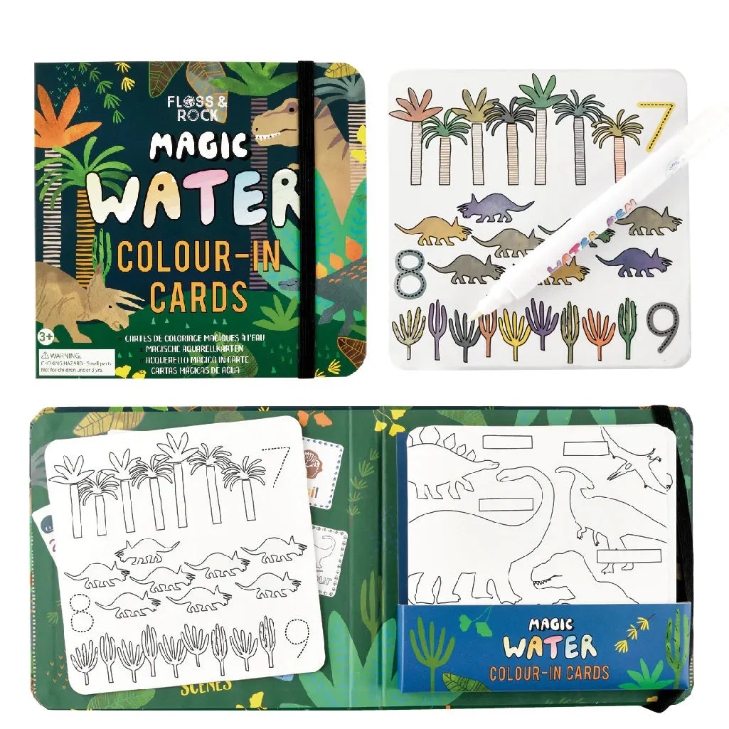 Floss & Rock Magic Colour Changing Water Cards - Dinosaur
