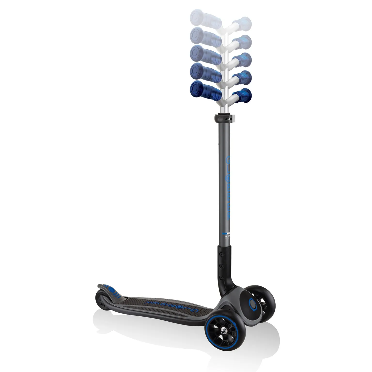 Globber Master Prime Foldable Scooter - Black / Navy Blue (4 - 14Y)