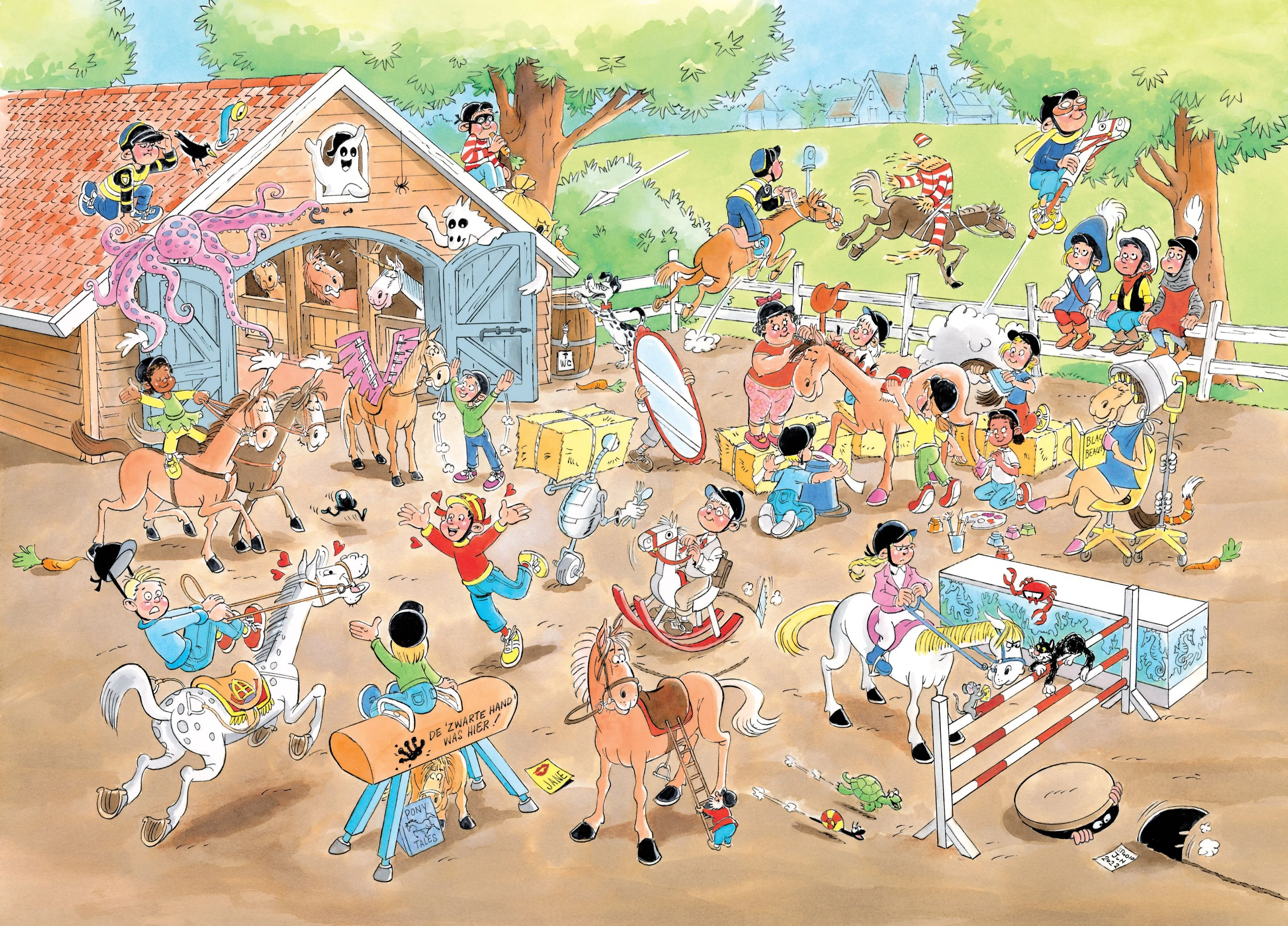 Holdson Mini Jan Van Haasteren The Riding School 100 Piece Comic Puzzle