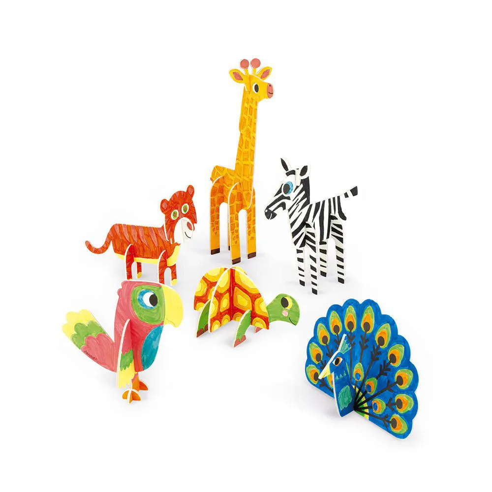 Janod 3D Animals To Color