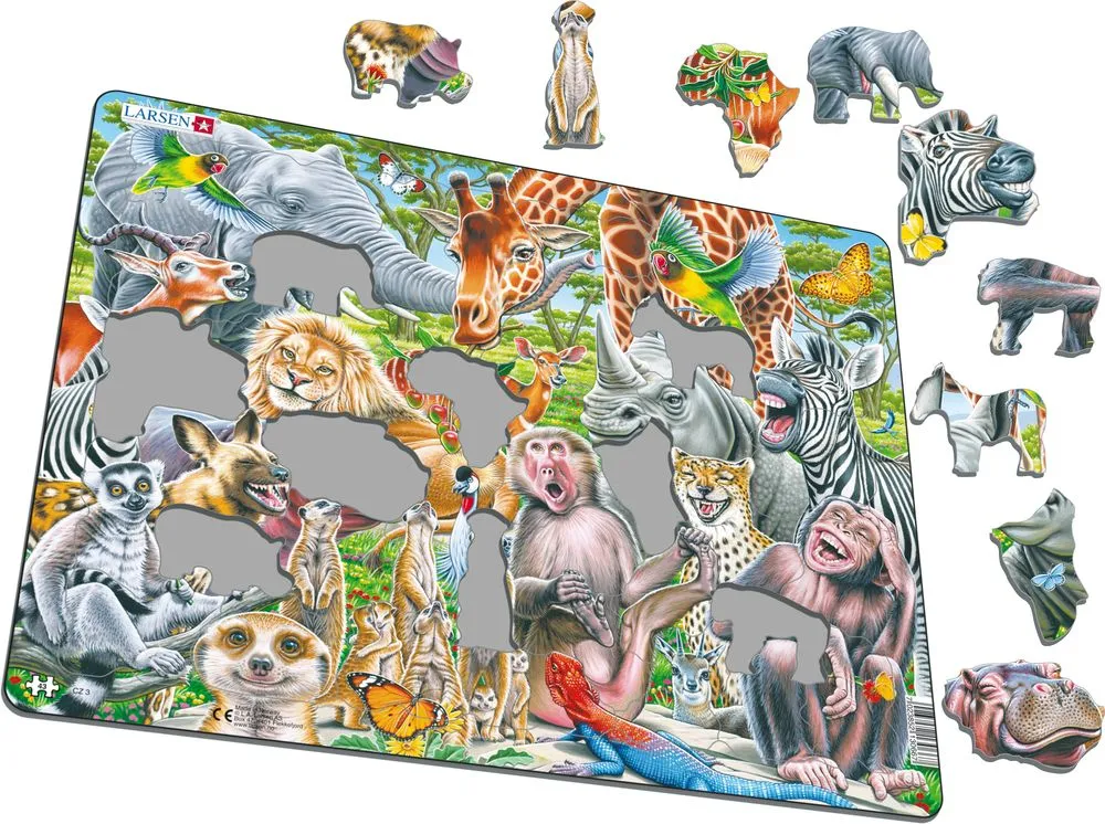 Larsen Happy African Animals Frame Tray Puzzle