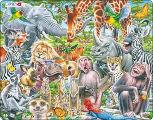 Larsen Happy African Animals Frame Tray Puzzle