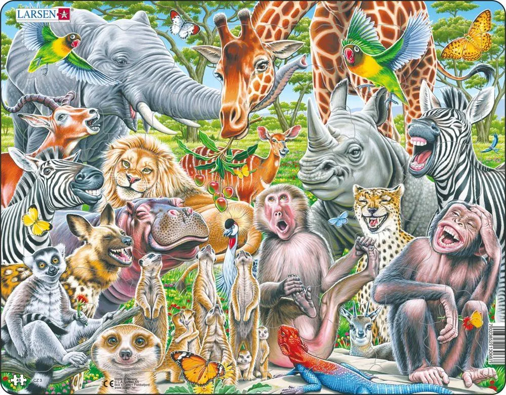 Larsen Happy African Animals Frame Tray Puzzle