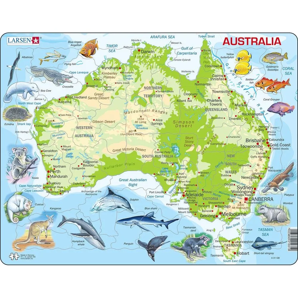 Larsen Map Of Australia Frame Tray Puzzle