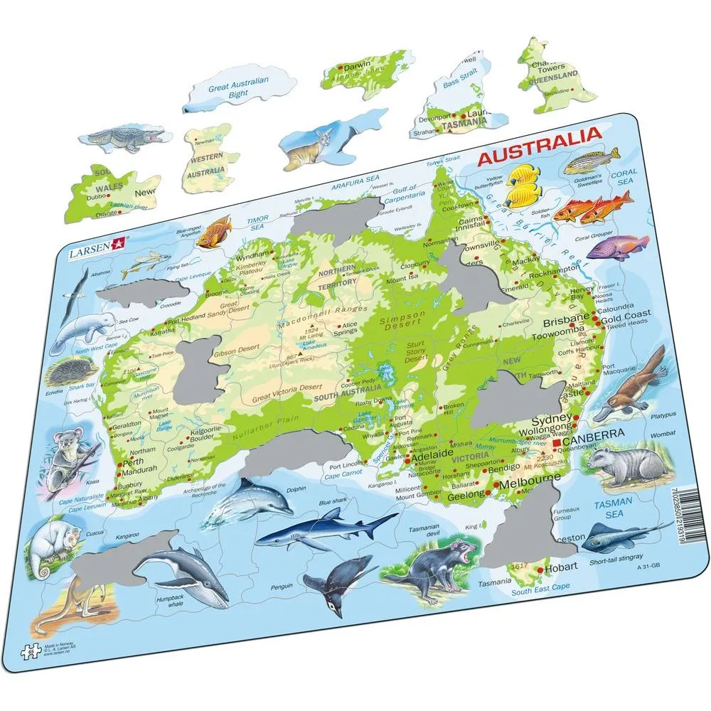 Larsen Map Of Australia Frame Tray Puzzle