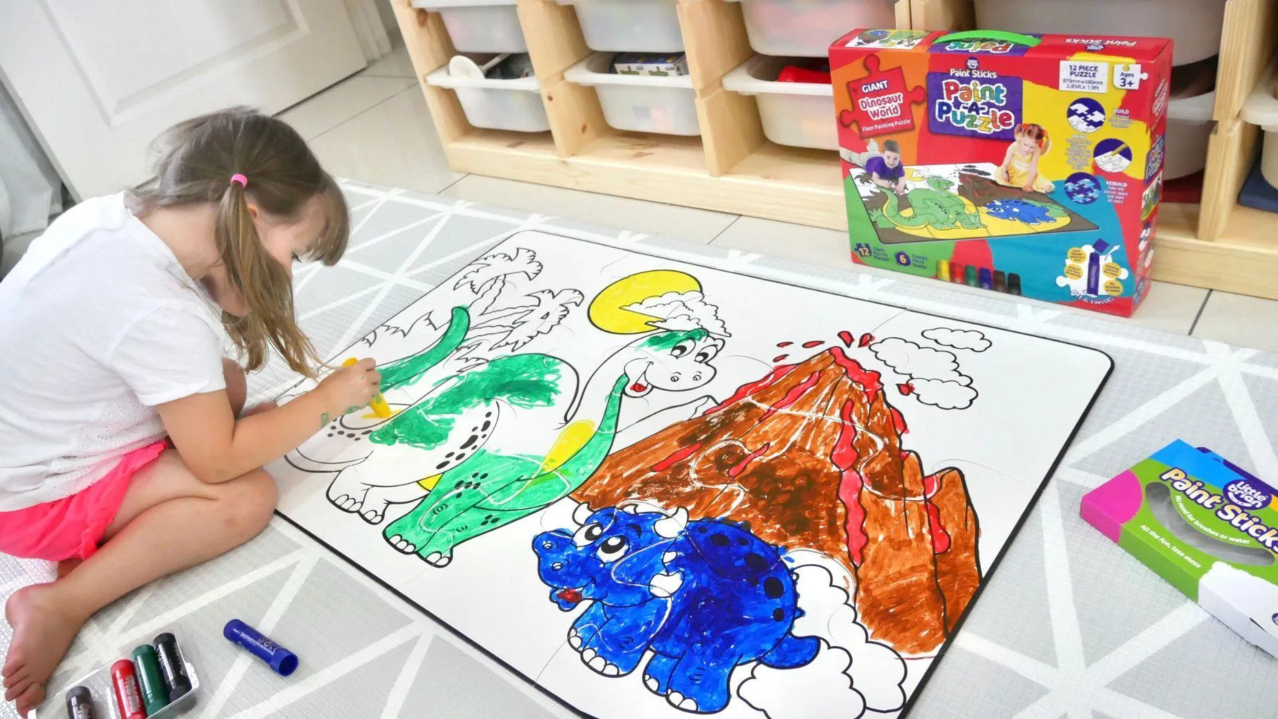 Little Brian Dinosaur World Paint Sticks Paint-A-Puzzle